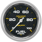 Autometer Marine Carbon Fiber 2-5/8in 100 PSI Digital Stepper Motor Fuel Pressure Gauge