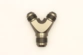 DeatschWerks 8AN Male Flare + 8AN Male Flare to 10AN Male Flare Y Block Fitting