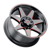 Weld Off-Road W110 20X9.0 Retaliate 6X135 6X139.7 ET00 BS5.00 Gloss Black MIL Red 106.1
