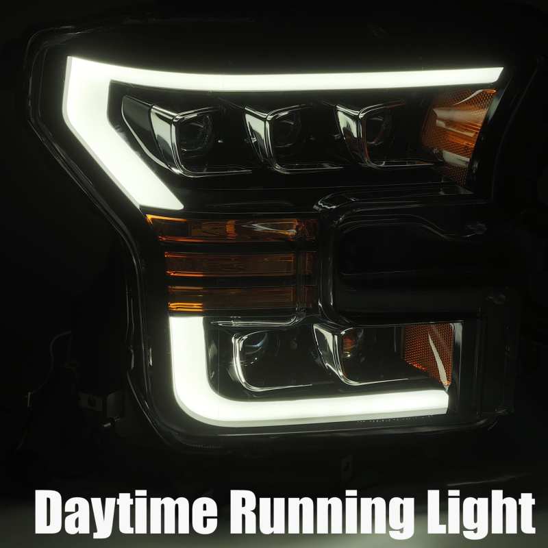 AlphaRex 17-20 Ford Raptor NOVA LED Proj Headlights Plank Style Matte Black w/Activ Light/Seq Signal AlphaRex 17-20 Ford Raptor NOVA LED Proj Headlights Plank Style Matte Black w/Activ Light/Seq Signal