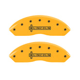 MGP 4 Caliper Covers Engraved Front Lincoln Engraved Rear MKZ Yellow finish black ch
