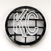 KC HiLiTES 6in. Round ABS Stone Guard for SlimLite/Daylighter Lights (Single) - Black/White KC Logo