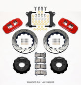 Wilwood AERO6 Front Hat Kit 14.00 Drilled Red 63-87 C10 w/ Wilwood Pro Spindles