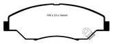 EBC 98-02 Kia Sportage 2.0 Greenstuff Front Brake Pads
