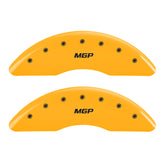 MGP 4 Caliper Covers Engraved Front & Rear MGP Yellow Finish Black Char 2017 Cadillac CT6