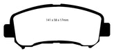 EBC 08-09 Nissan Rogue 2.5 Greenstuff Front Brake Pads