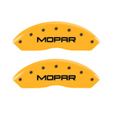 MGP 4 Caliper Covers Engraved Front & Rear MOPAR Yellow finish black ch
