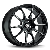 Konig Illusion 17x7 4x100 ET40 Black/Ball Cut Machine