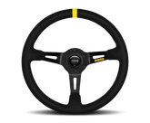 Momo MOD08 Steering Wheel 350 mm - Black Suede/Black Spokes/1 Stripe