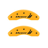MGP 4 Caliper Covers Engraved Front & Rear With stripes/Dart Yellow finish black ch