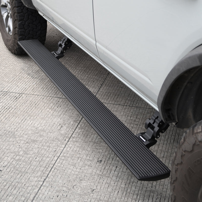 Go Rhino 21-23 Ford Bronco 4dr E-BOARD E1 Electric Running Board Kit (No Drill) - Tex. Blk Go Rhino 21-23 Ford Bronco 4dr E-BOARD E1 Electric Running Board Kit (No Drill) - Tex. Blk