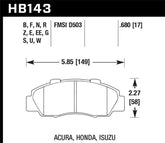 Hawk 97-99 Acura CL/97-01 Integra Type-R / 97-01 Honda CRV/Prelude DTC-60 Race Front Brake Pads