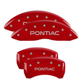 MGP 4 Caliper Covers Engraved Front & Rear Pontiac Red Finish Silver Char 2008 Pontiac G8