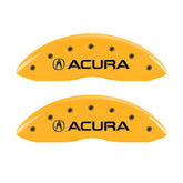 MGP 4 Caliper Covers Engraved Front & Rear Acura Yellow finish black ch