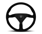 Momo Montecarlo Alcantara Steering Wheel 320 mm - Black/Black Stitch/Black Spokes