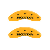 MGP 4 Caliper Covers Engraved Front & Rear Honda Yellow Finish Black Char 2001 Honda Accord