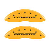 MGP 4 Caliper Covers Engraved Front & Rear C6/Corvette Yellow finish black ch