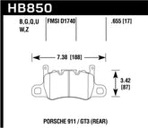 Hawk 2019 Porsche 911 /GT3 DTC-70 Race Rear Brake Pads
