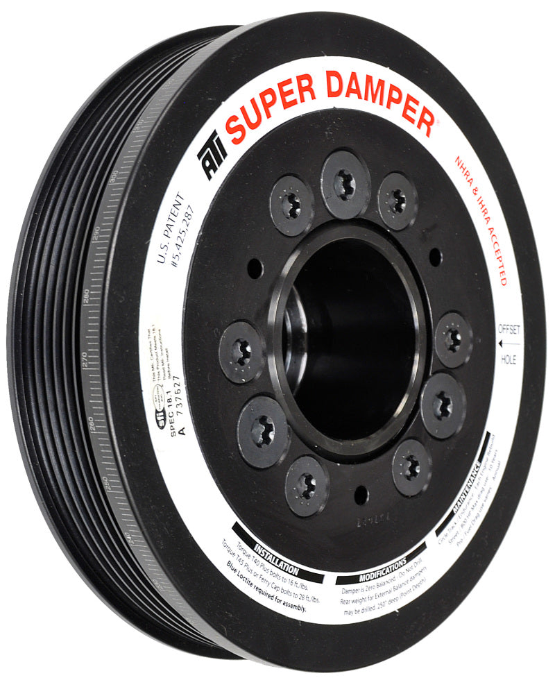 ATI Damper - 6.78in - AL - 6 Grv - 10 Per UD - LS1/2/3/6/L76 - 97-13 28T 8mm HTD Drive Rear - 3 Rng ATI Damper - 6.78in - AL - 6 Grv - 10 Per UD - LS1/2/3/6/L76 - 97-13 28T 8mm HTD Drive Rear - 3 Rng