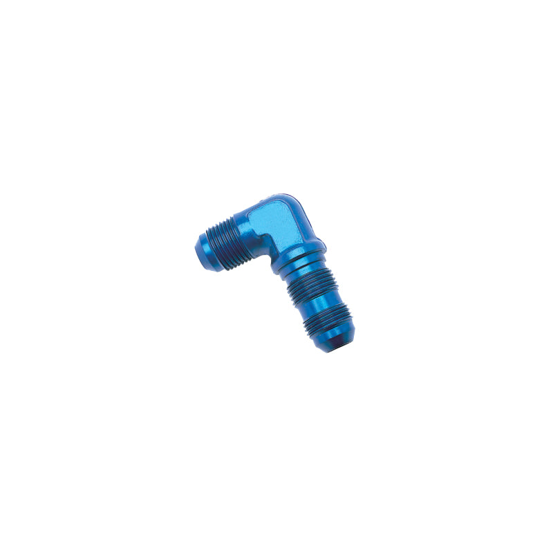 Russell Performance -10 AN 90 Degree Flare Bulkhead (Blue) Russell Performance -10 AN 90 Degree Flare Bulkhead (Blue)