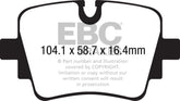 EBC 13+ Jaguar F-Type (Cast Iron Rotors Only) 3.0 Supercharged (340) Yellowstuff Rear Brake Pads