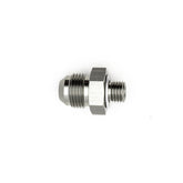 DeatschWerks 8AN Male Flare to M12 X 1.5 Male Metric Adapter (Incl Washer) - Anodized Matte Black