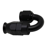 DeatschWerks 6AN Female Swivel 180-Degree Hose End PTFE (Incl Olive Insert) - Anodized Matte Black