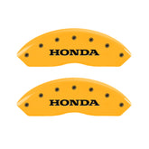 MGP 4 Caliper Covers Engraved Front Honda Engraved Rear Odyssey Yellow finish black ch