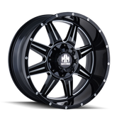 Mayhem 8100 Monstir 18x9 / 5x114.3 BP / 0mm Offset / 87mm Hub Black w/ Milled Spokes Wheel