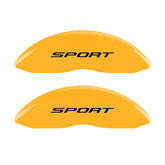 MGP 4 Caliper Covers Engraved Front & Rear No Bolts/Sport 2015 Yellow finish black ch