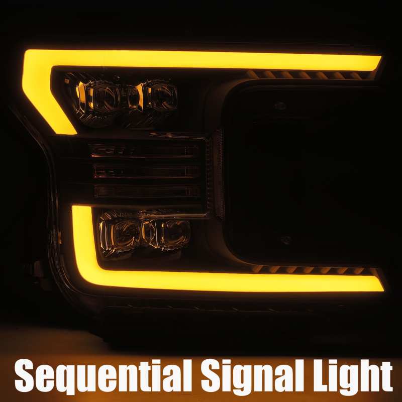 AlphaRex 18-19 Ford F-150 NOVA LED Proj Headlights Plank Style Matte Black w/Activ Light/Seq Signal AlphaRex 18-19 Ford F-150 NOVA LED Proj Headlights Plank Style Matte Black w/Activ Light/Seq Signal