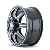 Mayhem 8101 Monstir 20x8.25 / 8x170 BP / 127mm Offset / 124.9mm Hub Front Black/Milled Spokes Wheel
