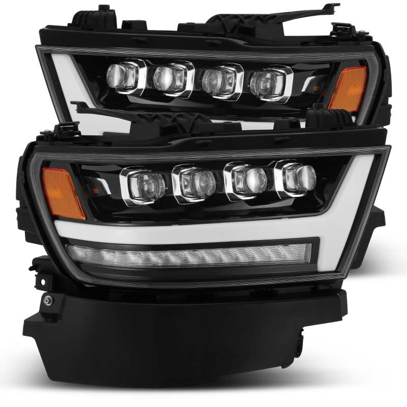 AlphaRex 19-20 Ram 1500HD NOVA LED Proj Headlights Plank Style Gloss Blk w/Activ Lght/Seq Signal/DRL AlphaRex 19-20 Ram 1500HD NOVA LED Proj Headlights Plank Style Gloss Blk w/Activ Lght/Seq Signal/DRL