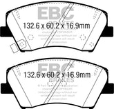 EBC 2017+ Hyundai Elantra 1.4L Turbo Greenstuff Front Brake Pads