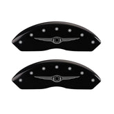 MGP 4 Caliper Covers Engraved Front & Rear Style 1/Chrysler Wing Black finish silver ch