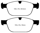 EBC 08+ Volvo XC60 3.0 Turbo Yellowstuff Front Brake Pads