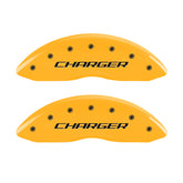 MGP 4 Caliper Covers Engraved Front & Rear Block/Charger Yellow Finish Black Char 2006 Dodge Charger