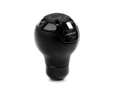 Momo Nero Shift Knob - Tall Black Leather, Black Chrome Insert