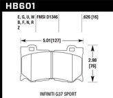 Hawk 10-11 Infiniti FX50 / 09-10 G37 / 09-10 Nissan 370Z Blue 9012 Race Front Brake Pads