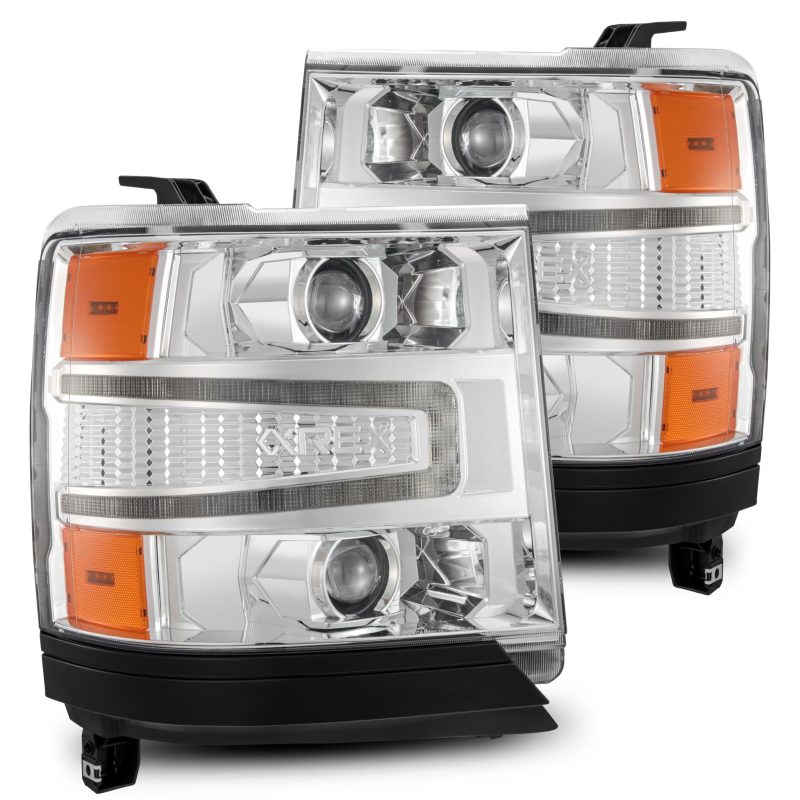 AlphaRex 16-18 Chevy 1500HD LUXX LED Proj Headlights Chrome w/Seq Actv Lgt / Seq Sig (Req PN 810023) AlphaRex 16-18 Chevy 1500HD LUXX LED Proj Headlights Chrome w/Seq Actv Lgt / Seq Sig (Req PN 810023)