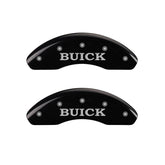 MGP 4 Caliper Covers Engraved Front Buick Engraved Rear Buick Shield Black finish silver ch