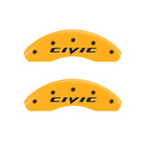 MGP Front set 2 Caliper Covers Engraved Front MGP Yellow finish black ch