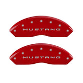 MGP 4 Caliper Covers Engraved Front 2015/Mustang Engraved Rear 2015/37 Red finish silver ch