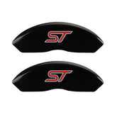 MGP 4 Caliper Covers Engraved Front & Rear No bolts/ST Black finish silver ch