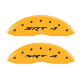 MGP Front set 2 Caliper Covers Engraved Front SRT4 Yellow finish black ch