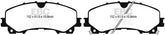 EBC 13+ Infiniti Q50 3.7 Redstuff Front Brake Pads