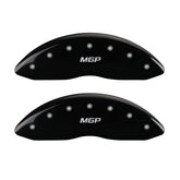 MGP Front set 2 Caliper Covers Engraved Front MGP Black finish silver ch