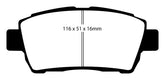 EBC 11-15 Scion IQ 1.3 Redstuff Front Brake Pads