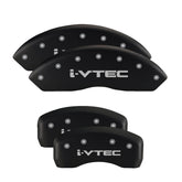 MGP 4 Caliper Covers Engraved Front Honda Engraved Rear H Logo Black finish silver ch