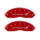 MGP 4 Caliper Covers Engraved Front & Rear With stripes/Journey Red finish silver ch